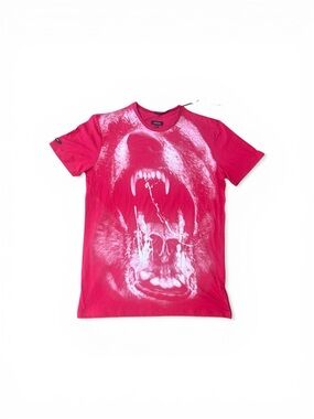 AKOO Red Edgy Bear Graphic Short Sleeve Tee